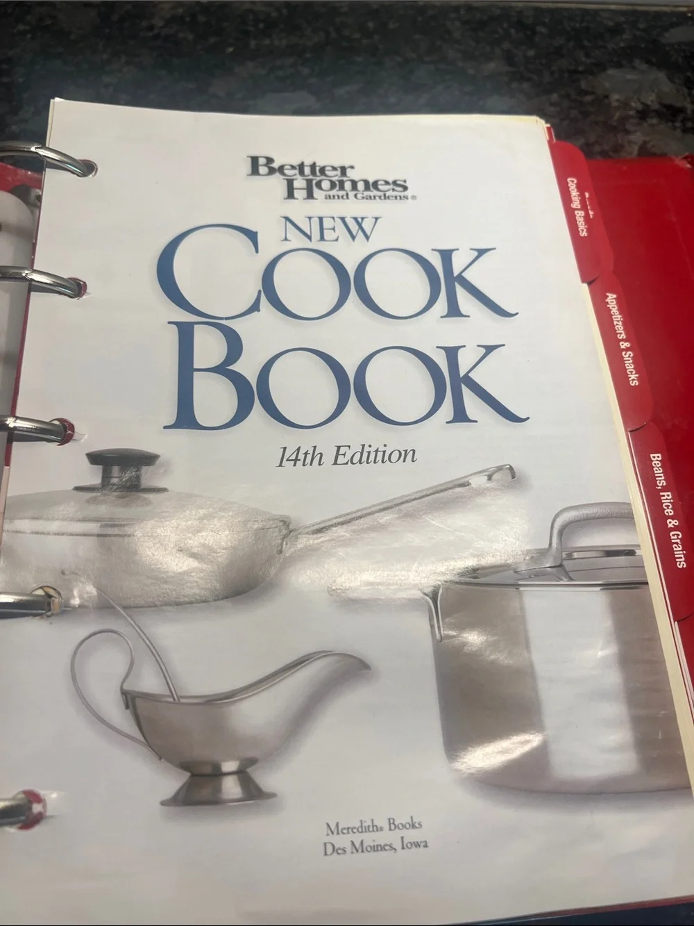 Better Homes and Gardens Cookbook with Red and Blue Plaid Cover